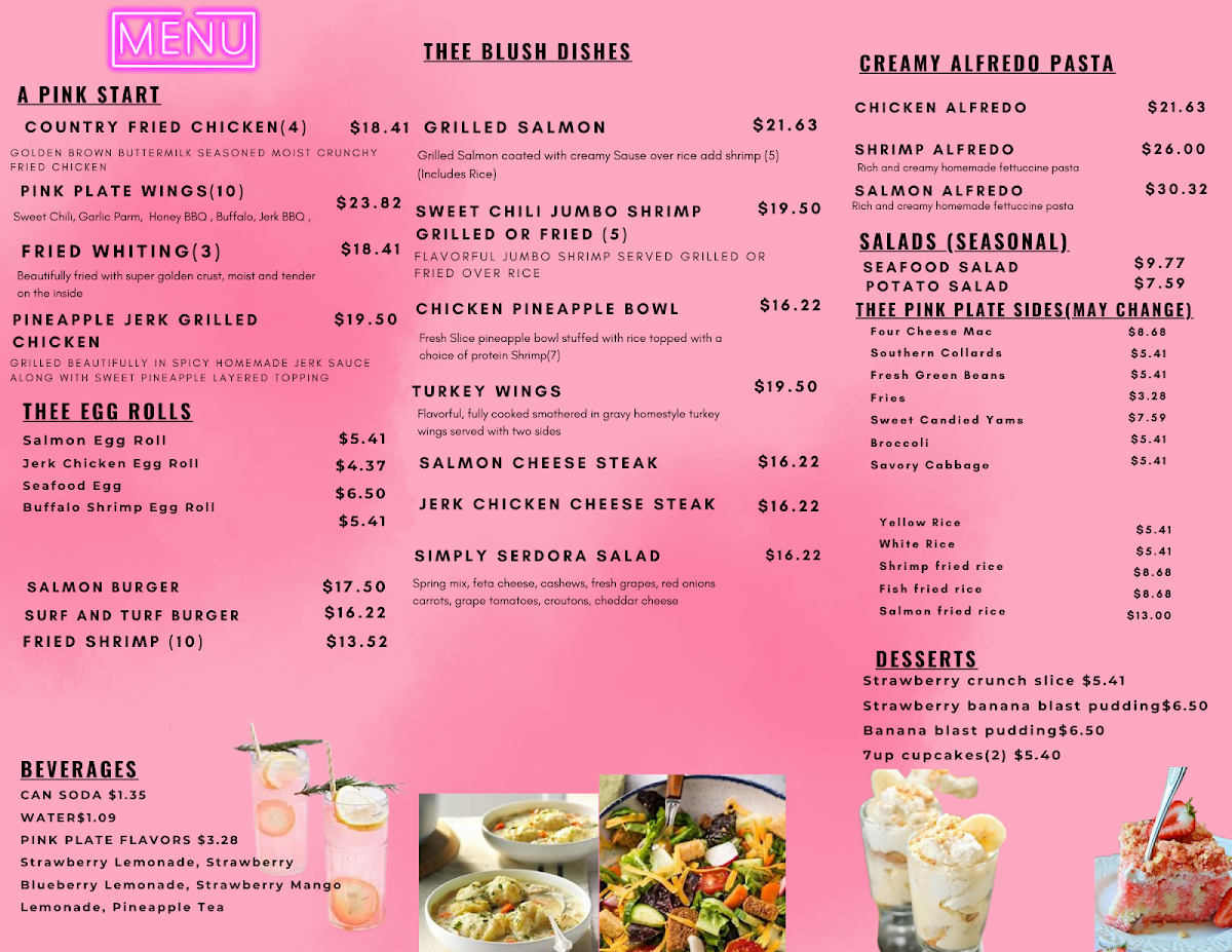 Thee pink plate cafe Photo Menu 1