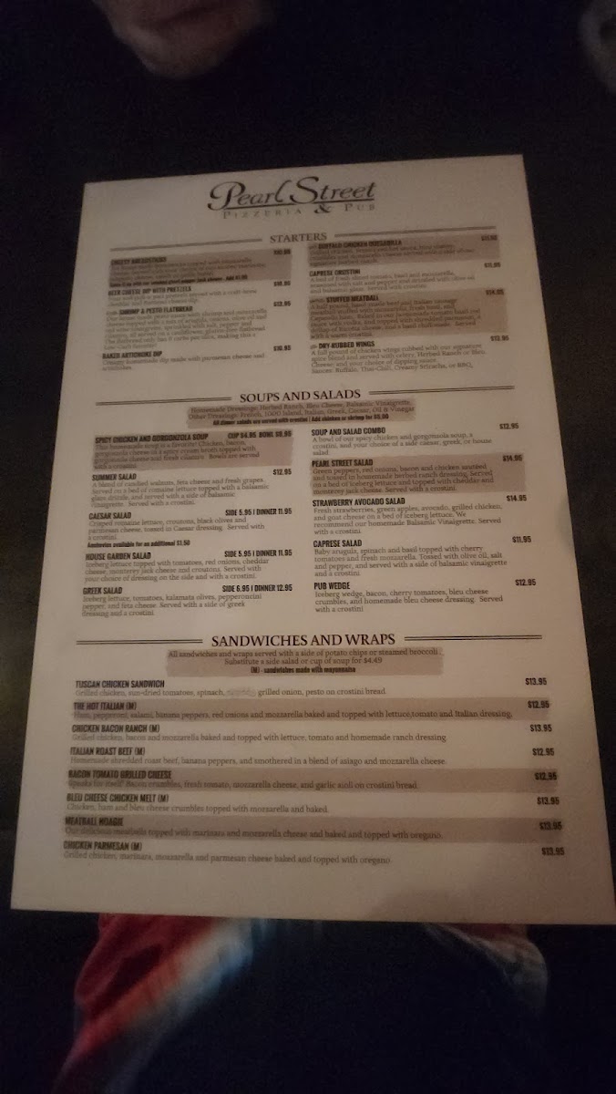 Pearl Street Pizzeria & Pub Photo Menu 3