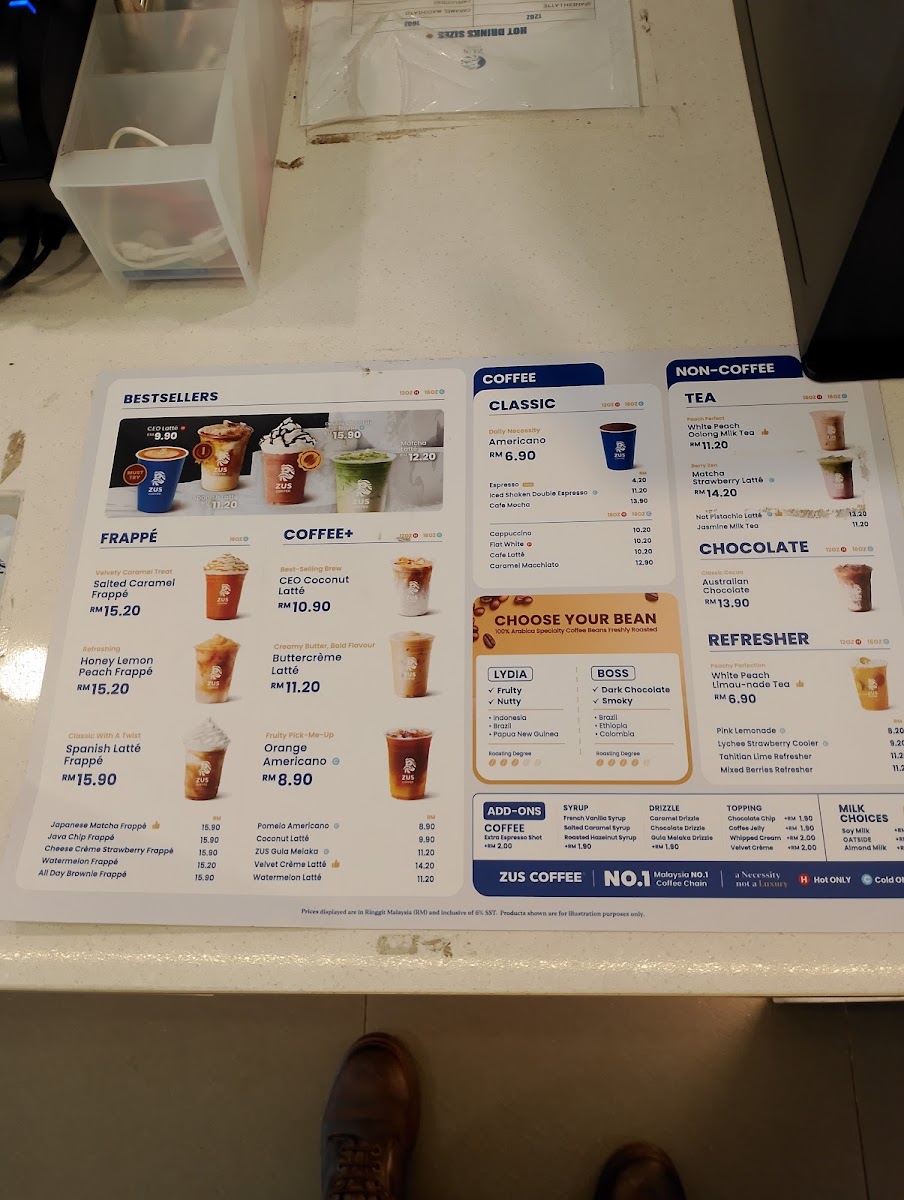 ZUS Coffee - Jalan Langgar, Alor Setar Photo Menu 1