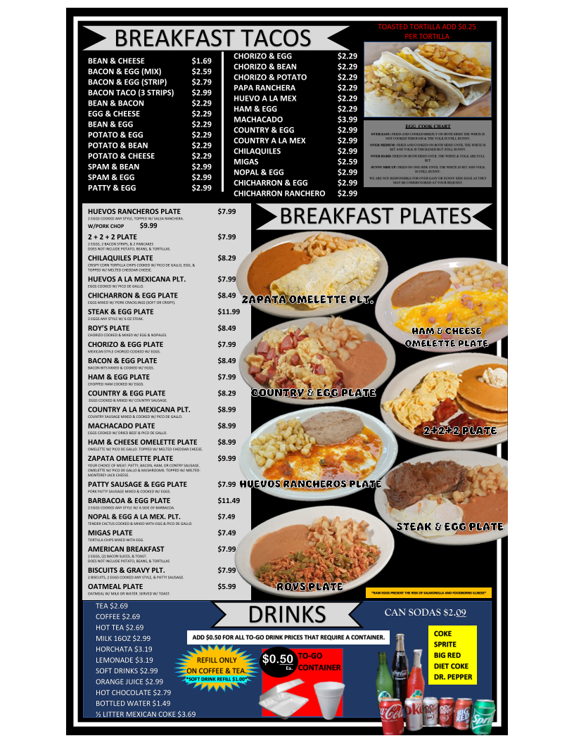 Viva Zapata Mexican Restaurant Photo Menu 1