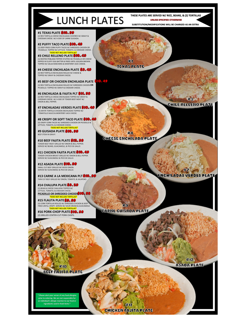 Viva Zapata Mexican Restaurant Photo Menu 3