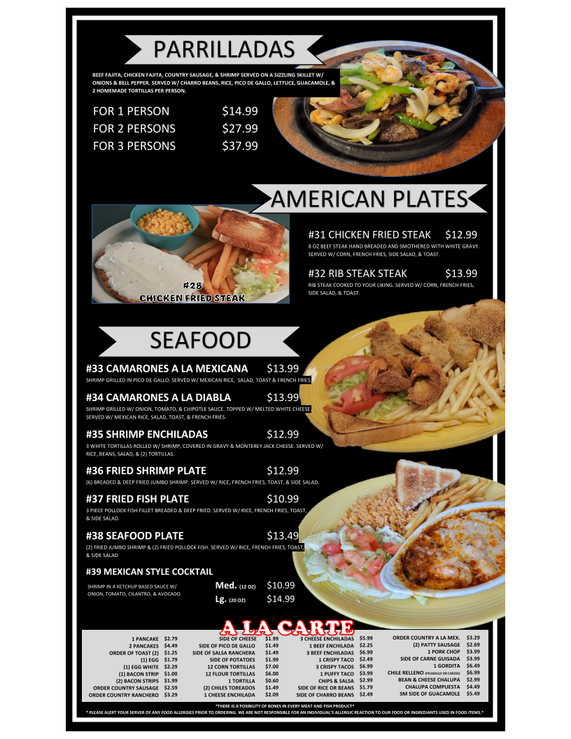 Viva Zapata Mexican Restaurant Photo Menu 4