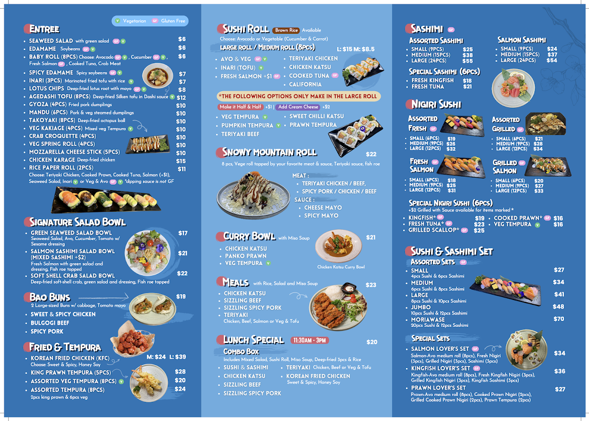 The Sushi Shellharbour Photo Menu 1