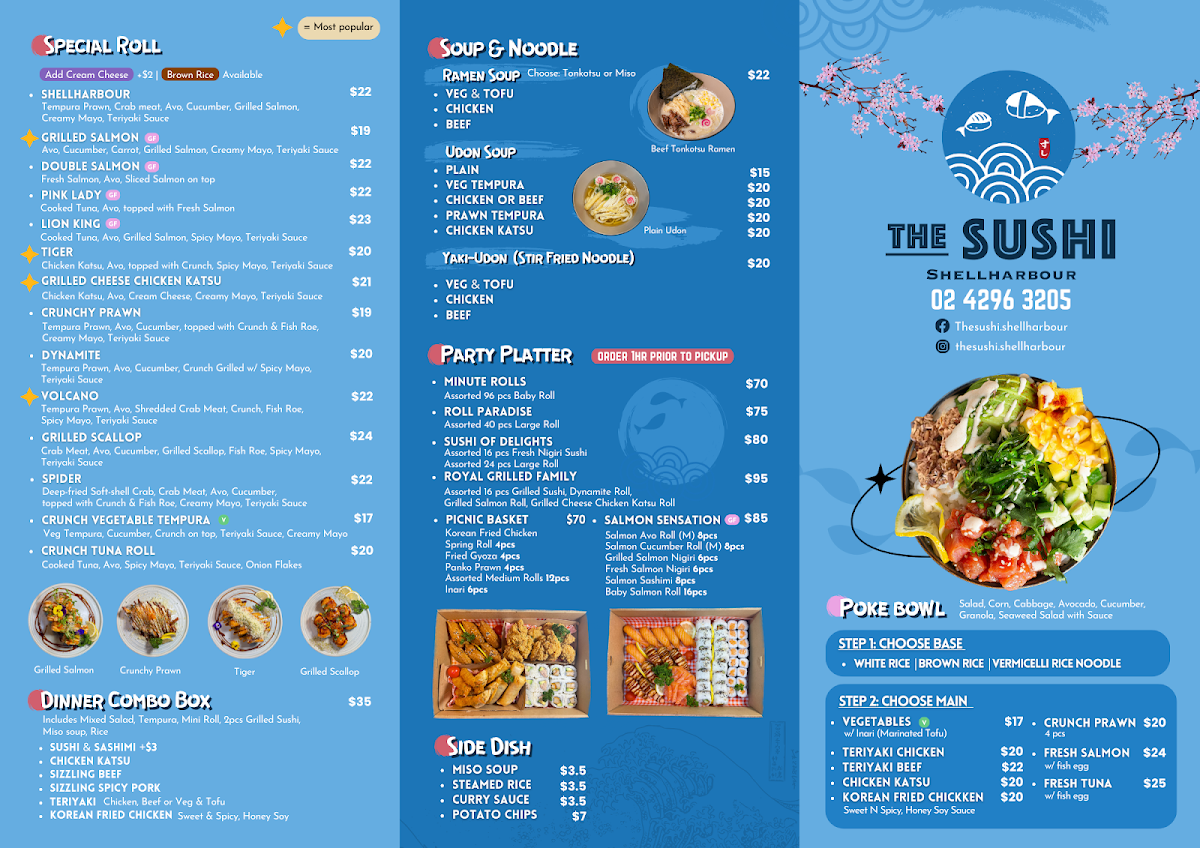 The Sushi Shellharbour Photo Menu 2