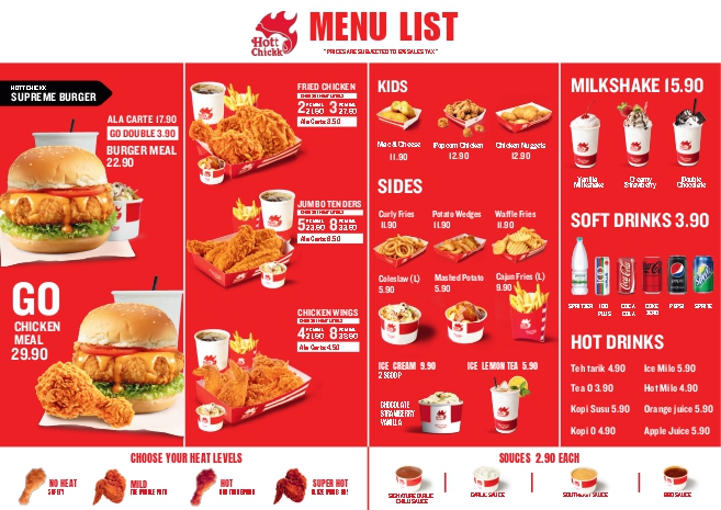 Hott Chickk Restaurant Photo Menu 1