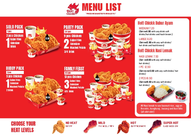 Hott Chickk Restaurant Photo Menu 2
