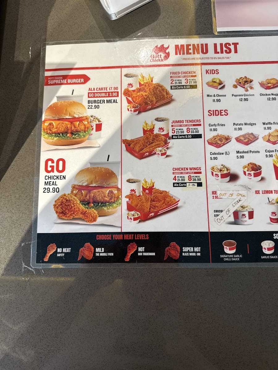 Hott Chickk Restaurant Photo Menu 8