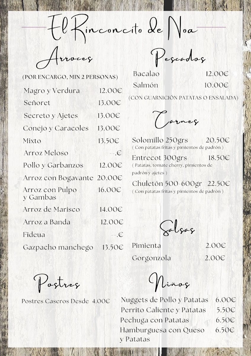 El Rinconcito de Noa Photo Menu 2