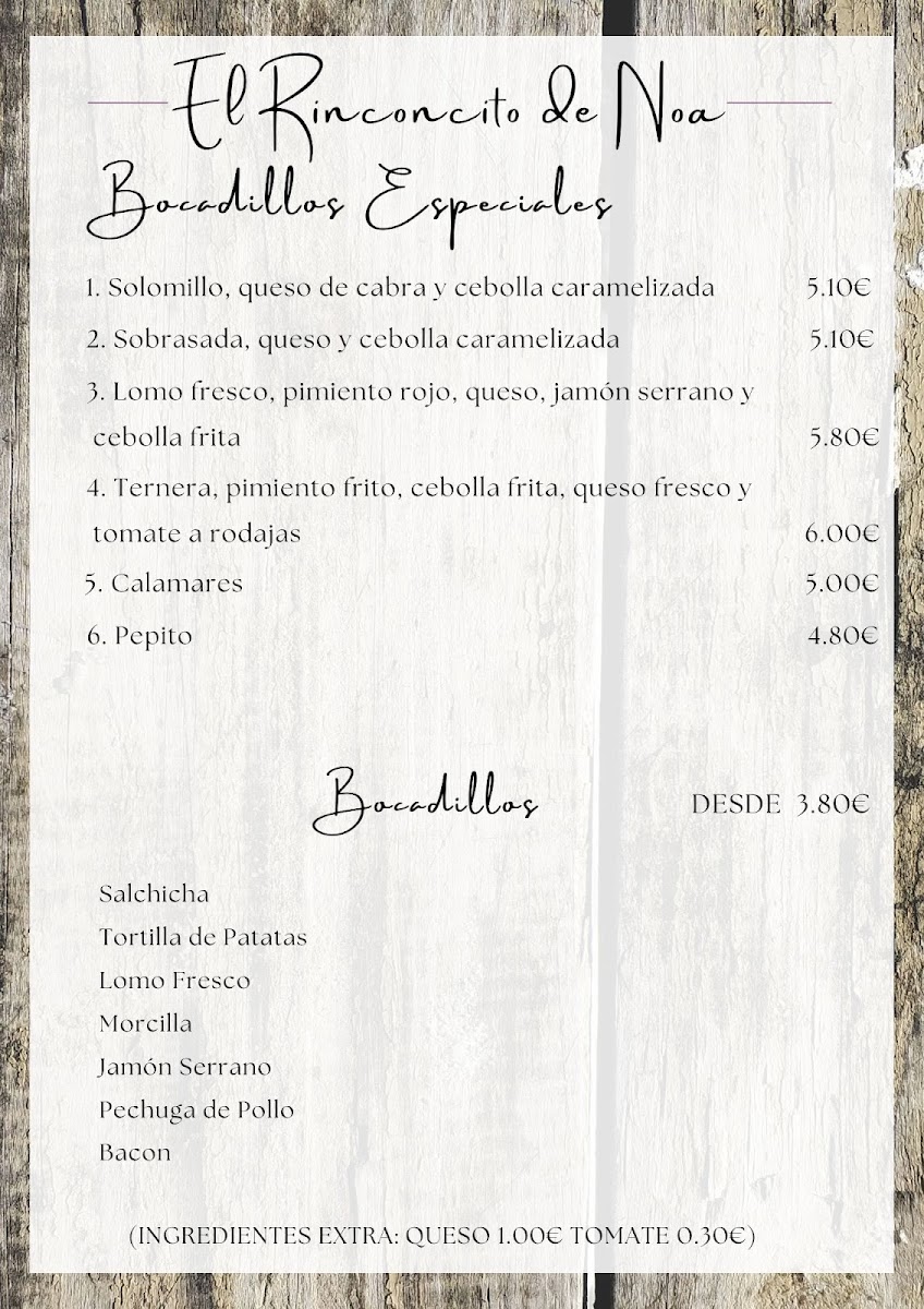 El Rinconcito de Noa Photo Menu 5