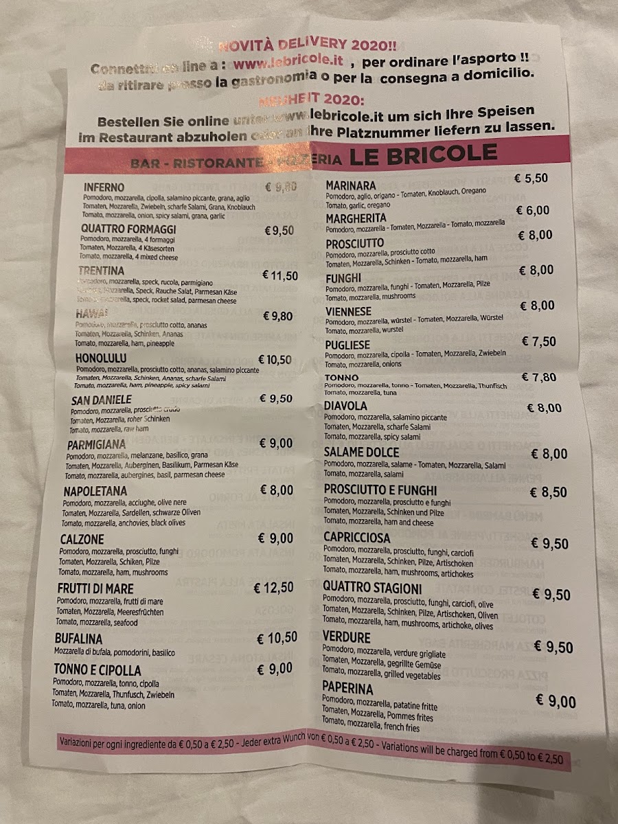 Le Bricole Ristorante Photo Menu 9