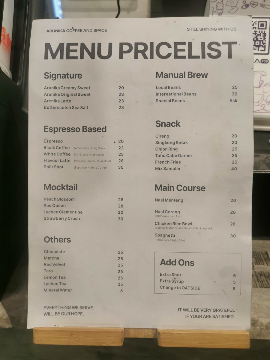 ARUNIKA COFFEE AND SPACE Photo Menu 2