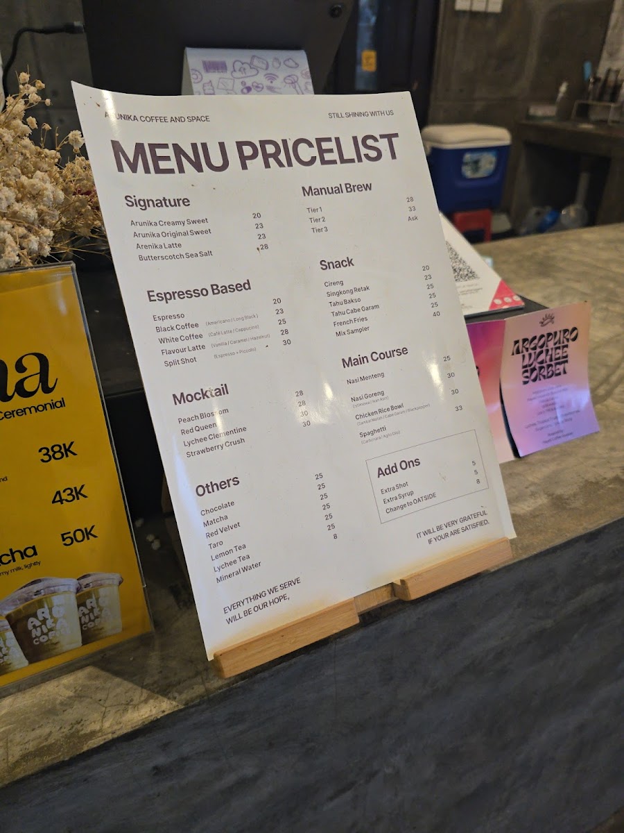 ARUNIKA COFFEE AND SPACE Photo Menu 4