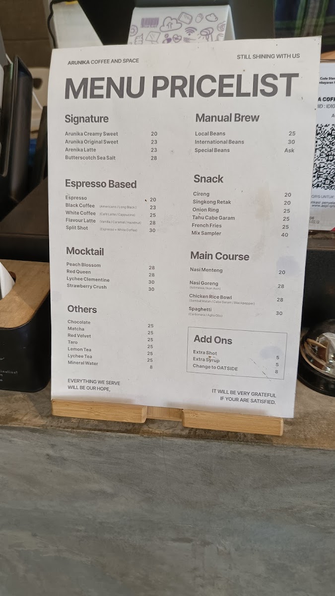 ARUNIKA COFFEE AND SPACE Photo Menu 5