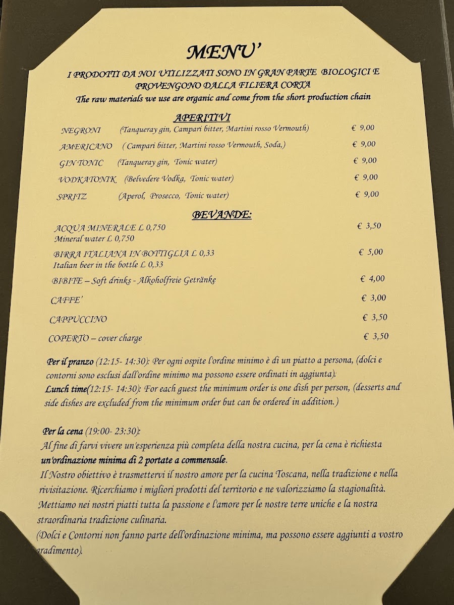La Mandragola Photo Menu 2