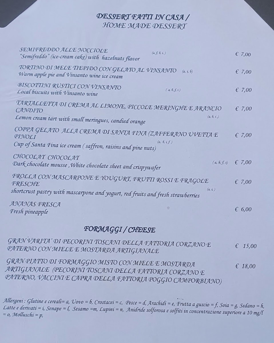 La Mandragola Photo Menu 6