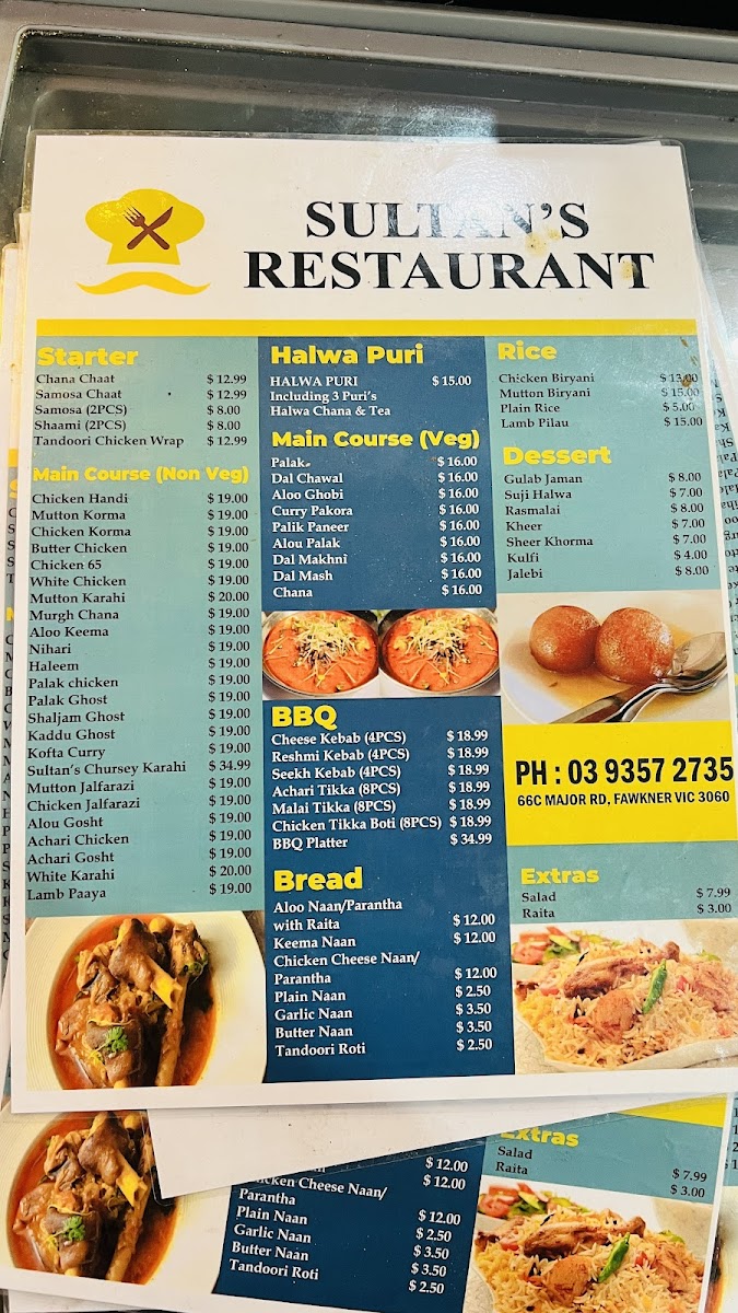 Sultan's Restaurant Photo Menu 1