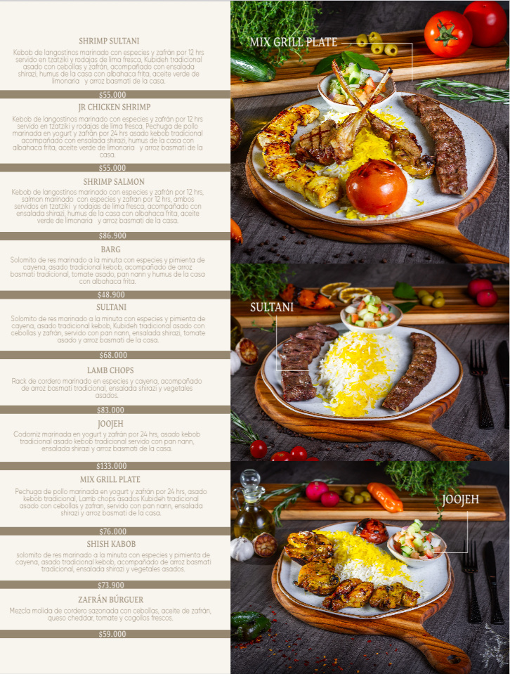 Za'farān persian restaurant Photo Menu 8