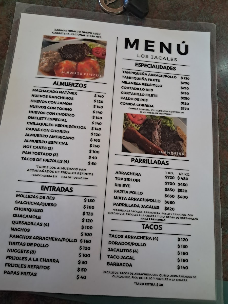 Restaurant Los Jacales de Sabinas Hidalgo Photo Menu 1