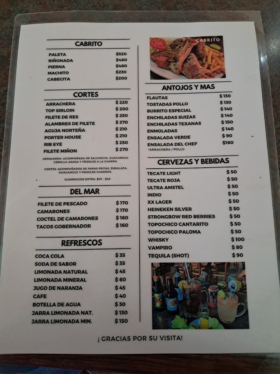 Restaurant Los Jacales de Sabinas Hidalgo Photo Menu 2