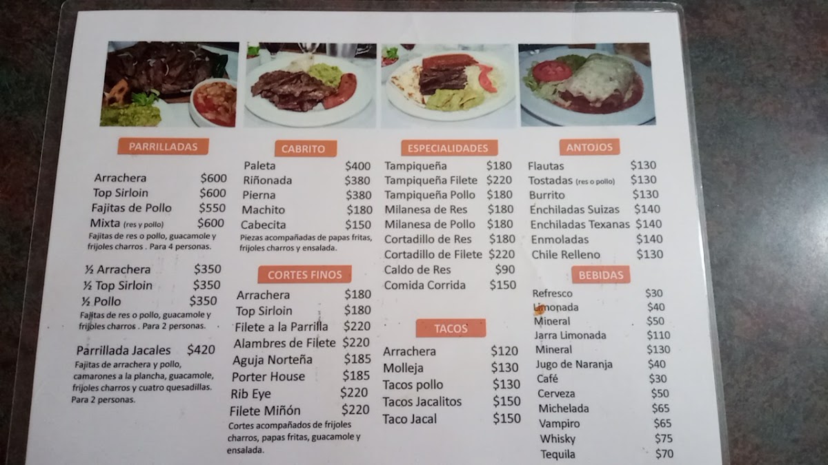 Restaurant Los Jacales de Sabinas Hidalgo Photo Menu 3