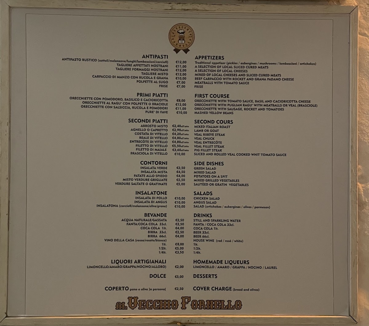 Al Vecchio Fornello Photo Menu 2