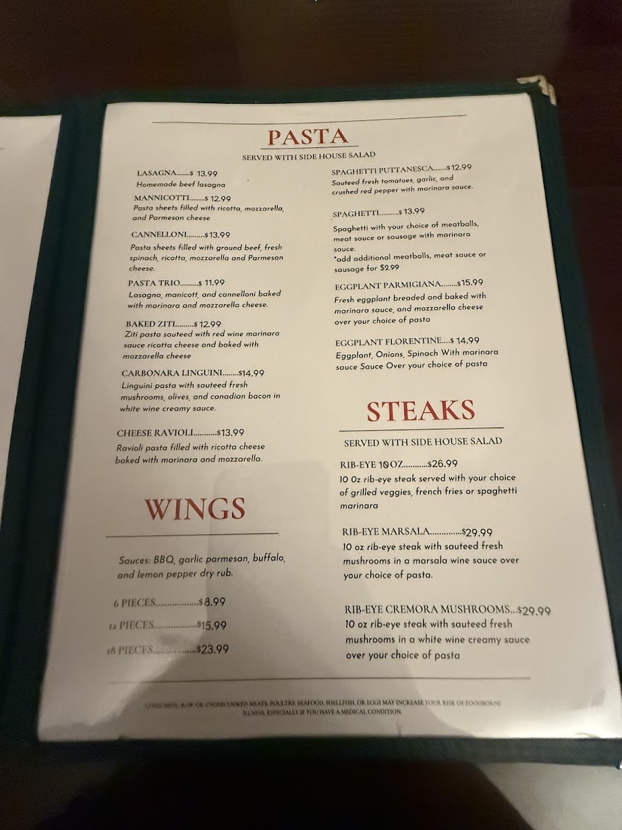 Roma’s Italian Restaurant Photo Menu 8