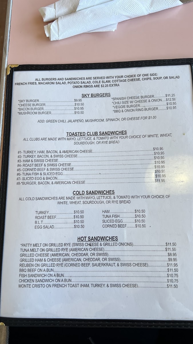 Susie's Skyway Restaurant Photo Menu 5