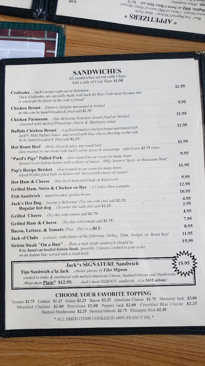 Jack's Family Tavern & Restaurant Photo Menu 10