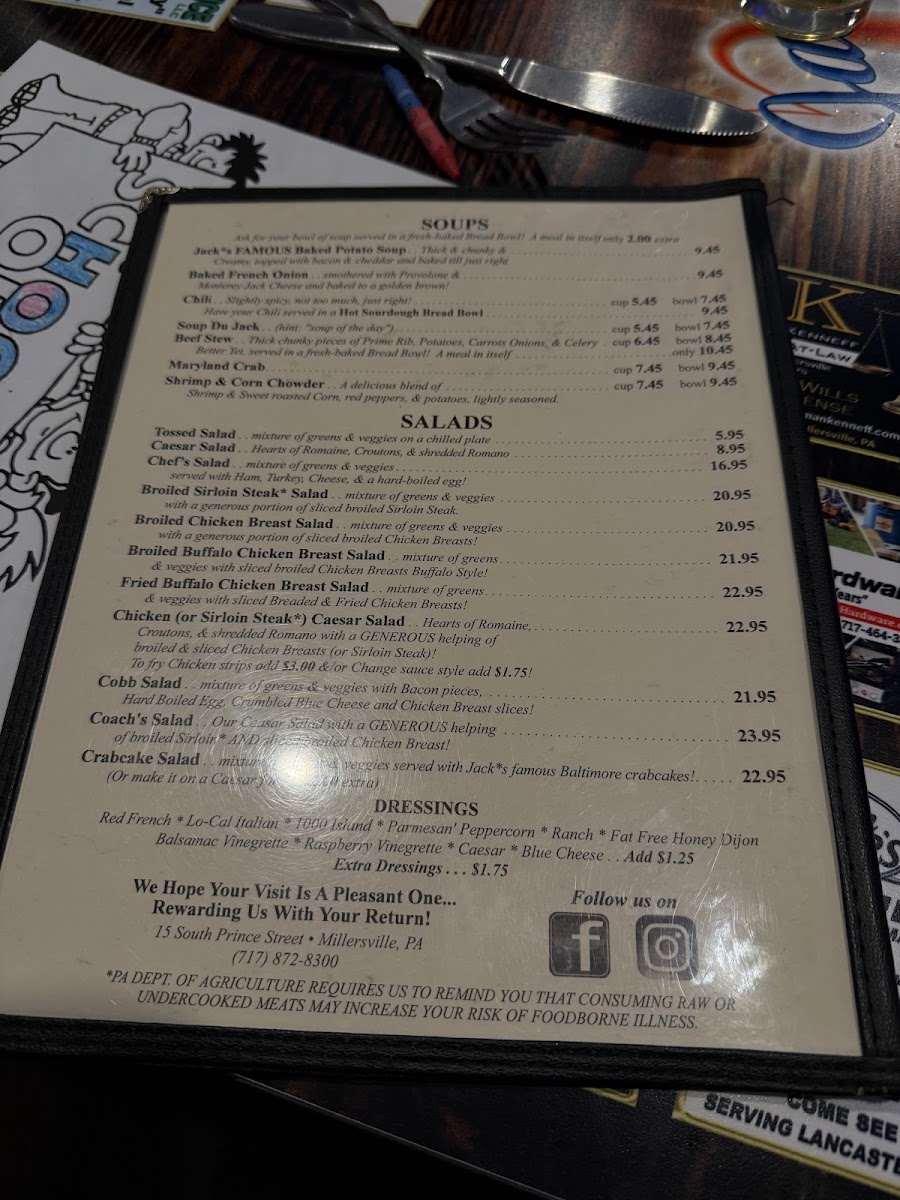 Jack's Family Tavern & Restaurant Photo Menu 3