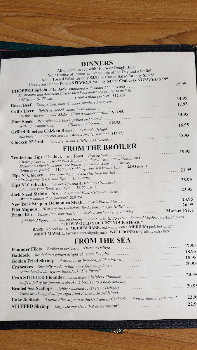 Jack's Family Tavern & Restaurant Photo Menu 4