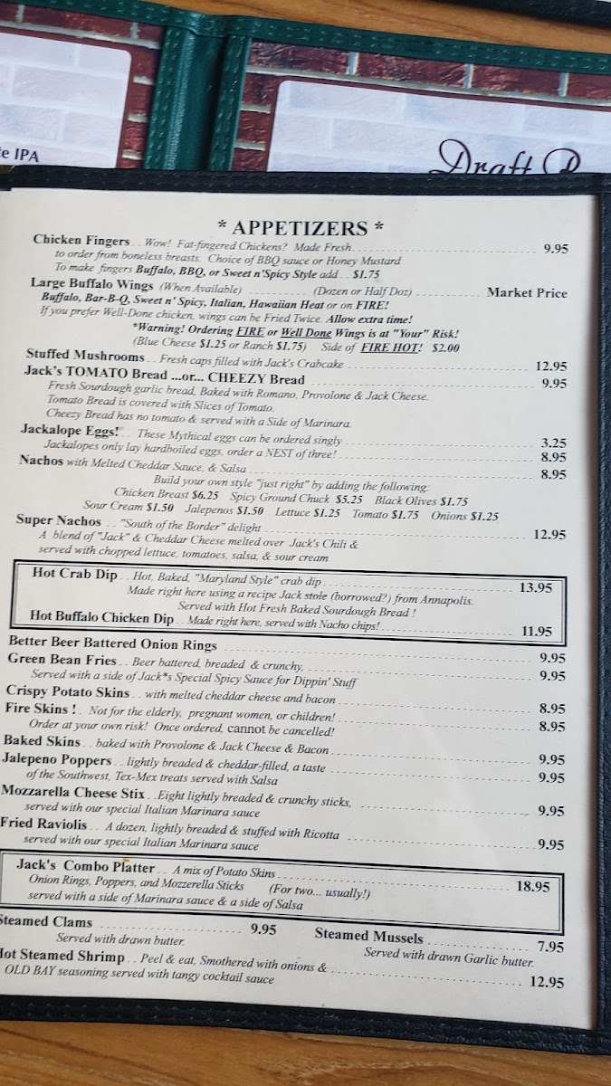 Jack's Family Tavern & Restaurant Photo Menu 6