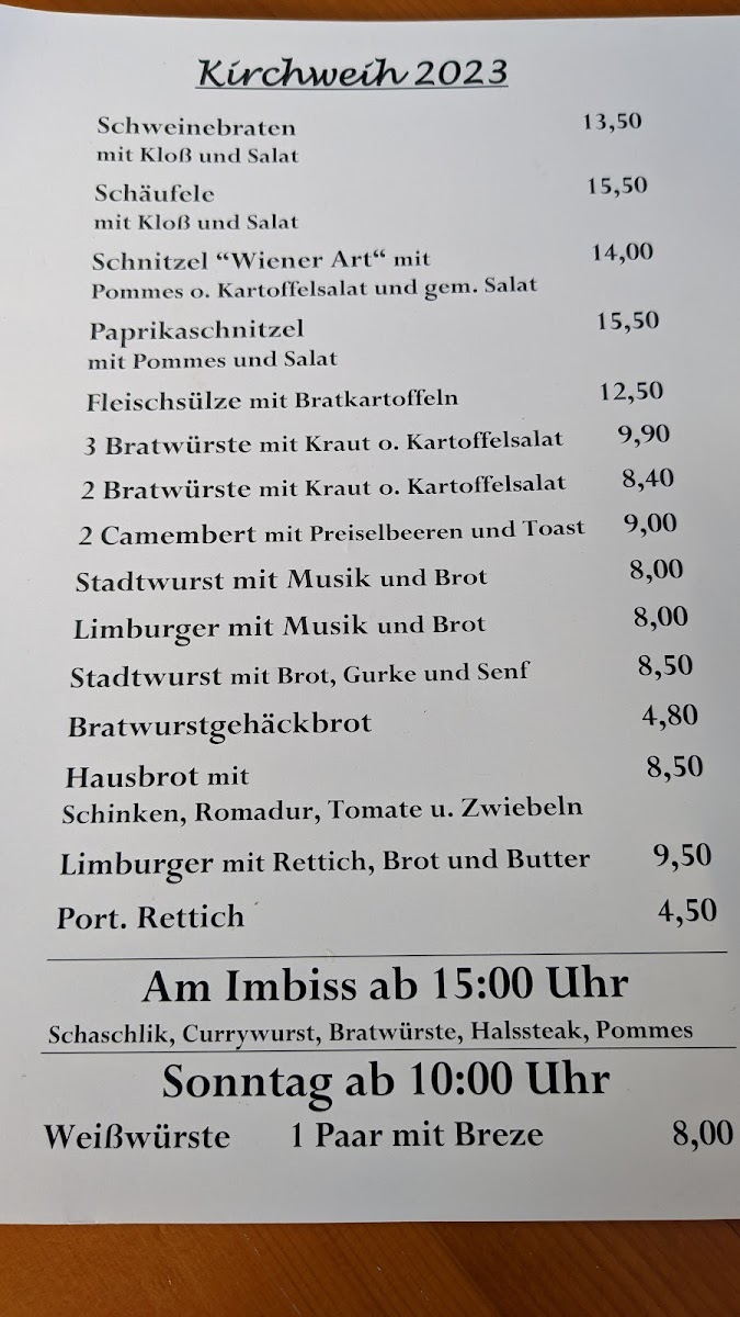 Zum Buchswirt Photo Menu 1