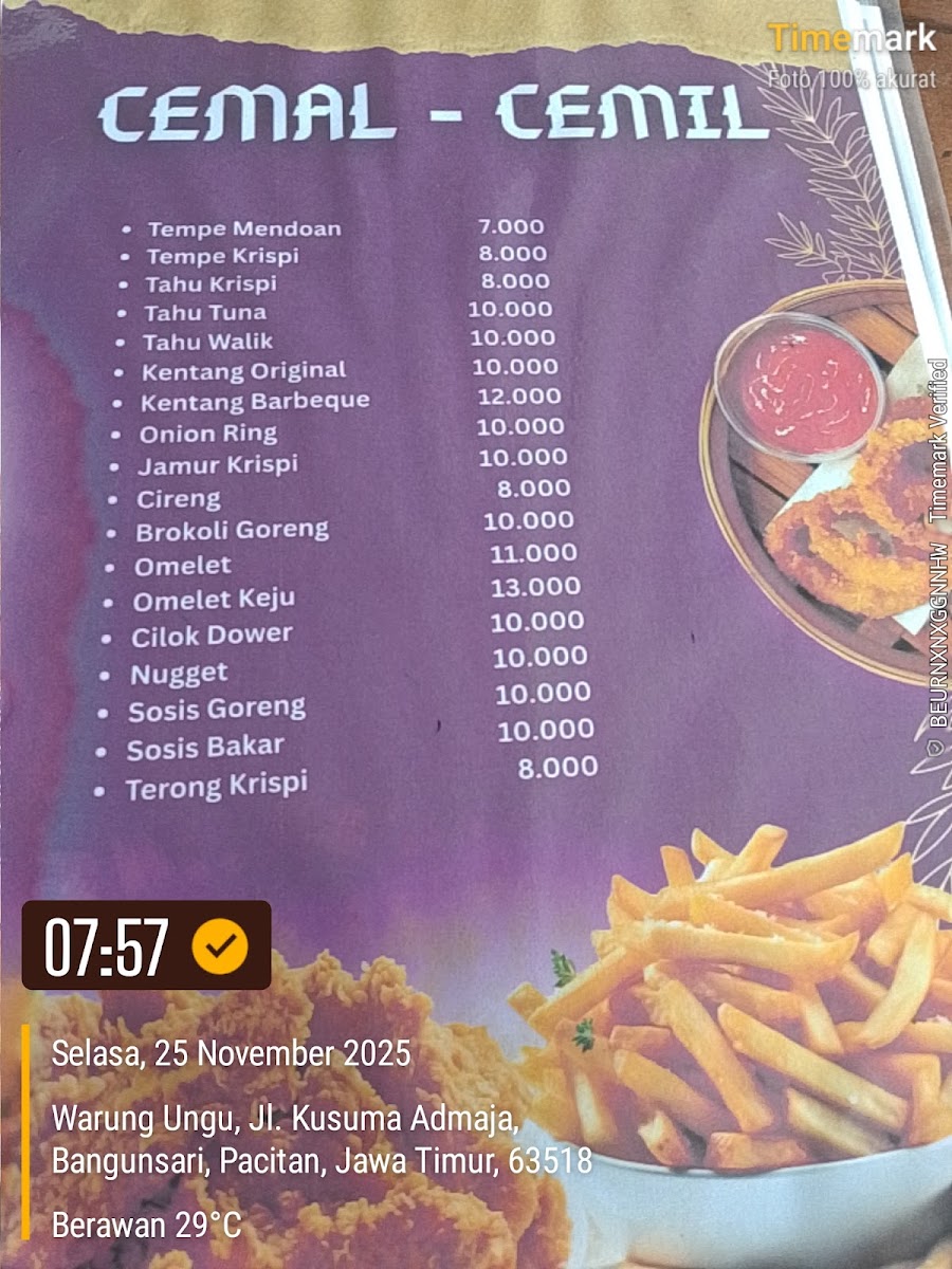 Warung Ungu (Burjo) Photo Menu 1