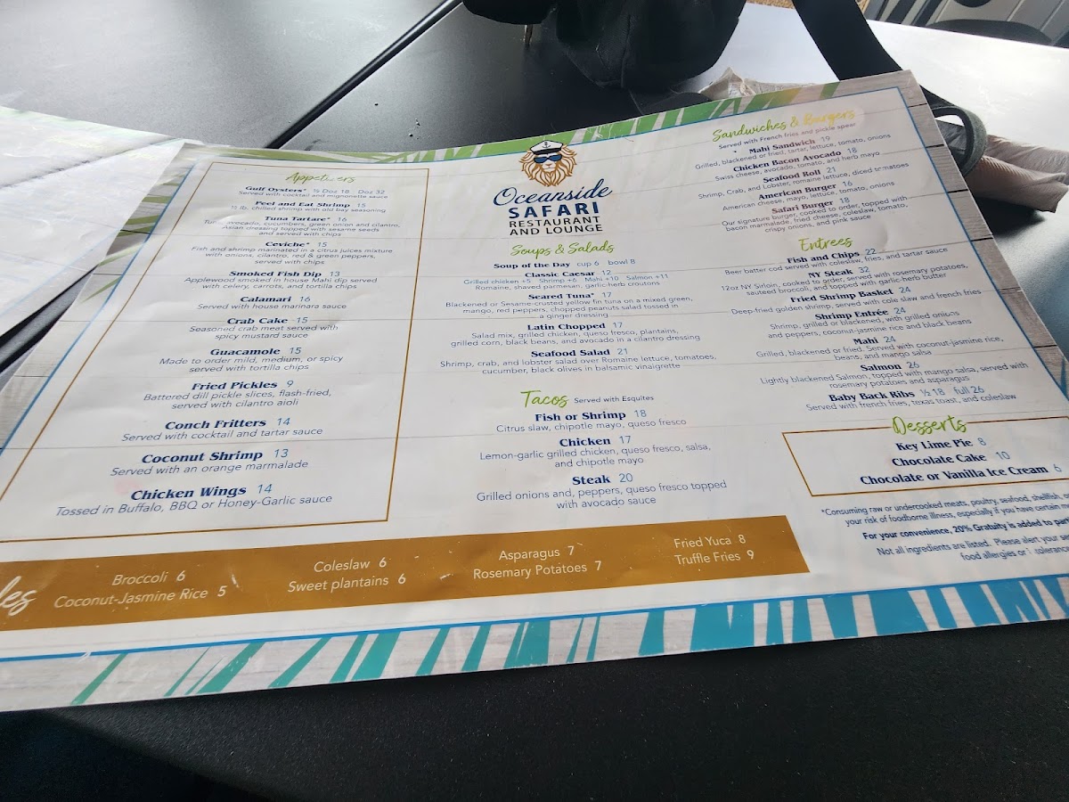 Oceanside Safari Restaurant & Lounge Photo Menu 7
