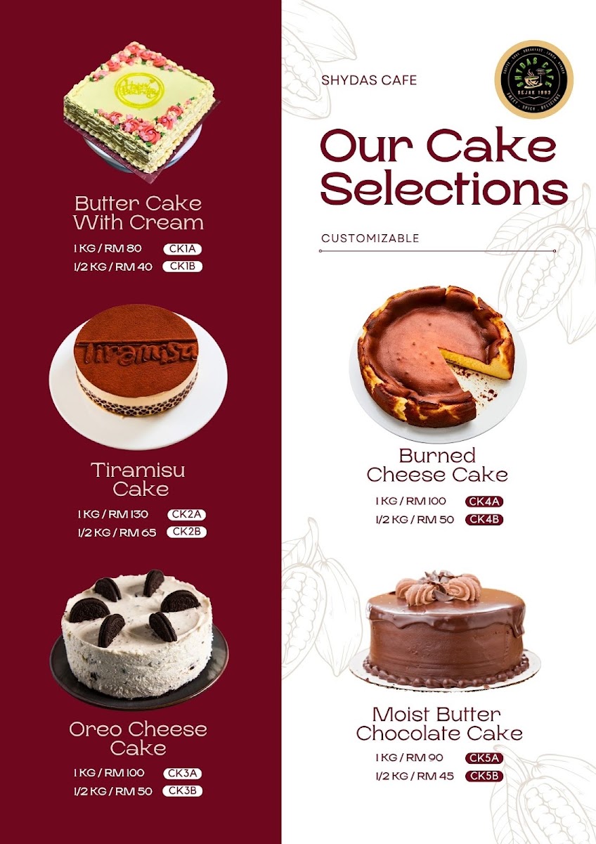 Shydas Cafe Photo Menu 3