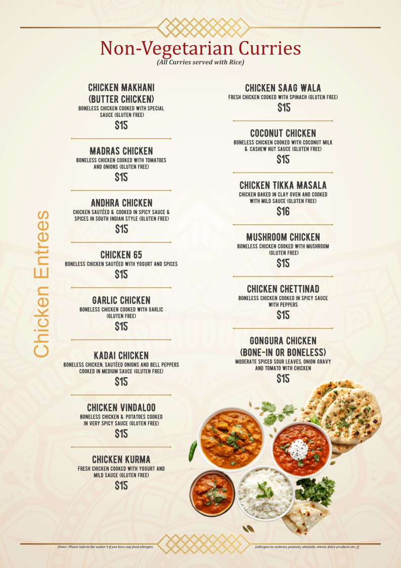 Taz Indian Cuisine Waco Photo Menu 6