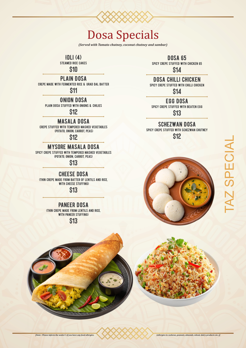 Taz Indian Cuisine Waco Photo Menu 7
