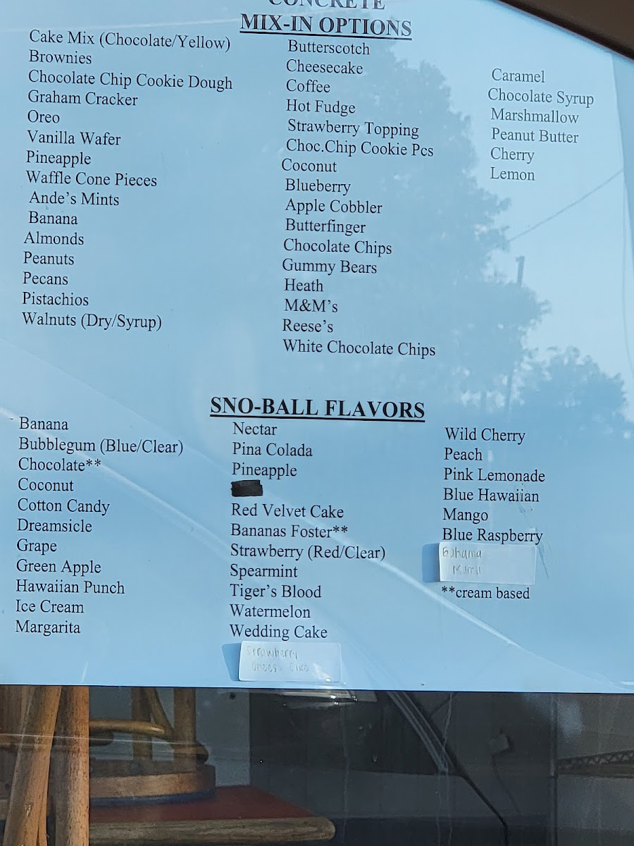 Cade's Frozen Custard Photo Menu 1