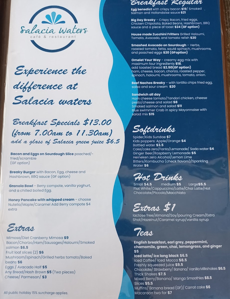 Salacia Waters Café & Restaurant Photo Menu 9