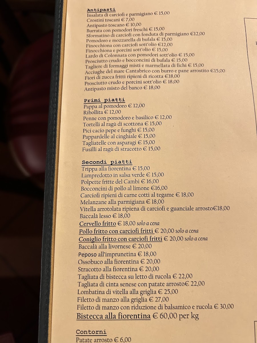 The Antico Ristoro di Cambi Photo Menu 1