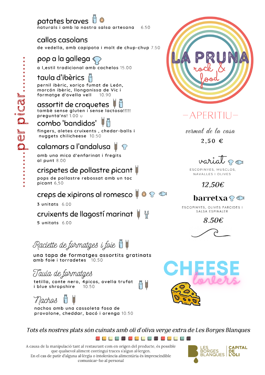 La Pruna Photo Menu 1