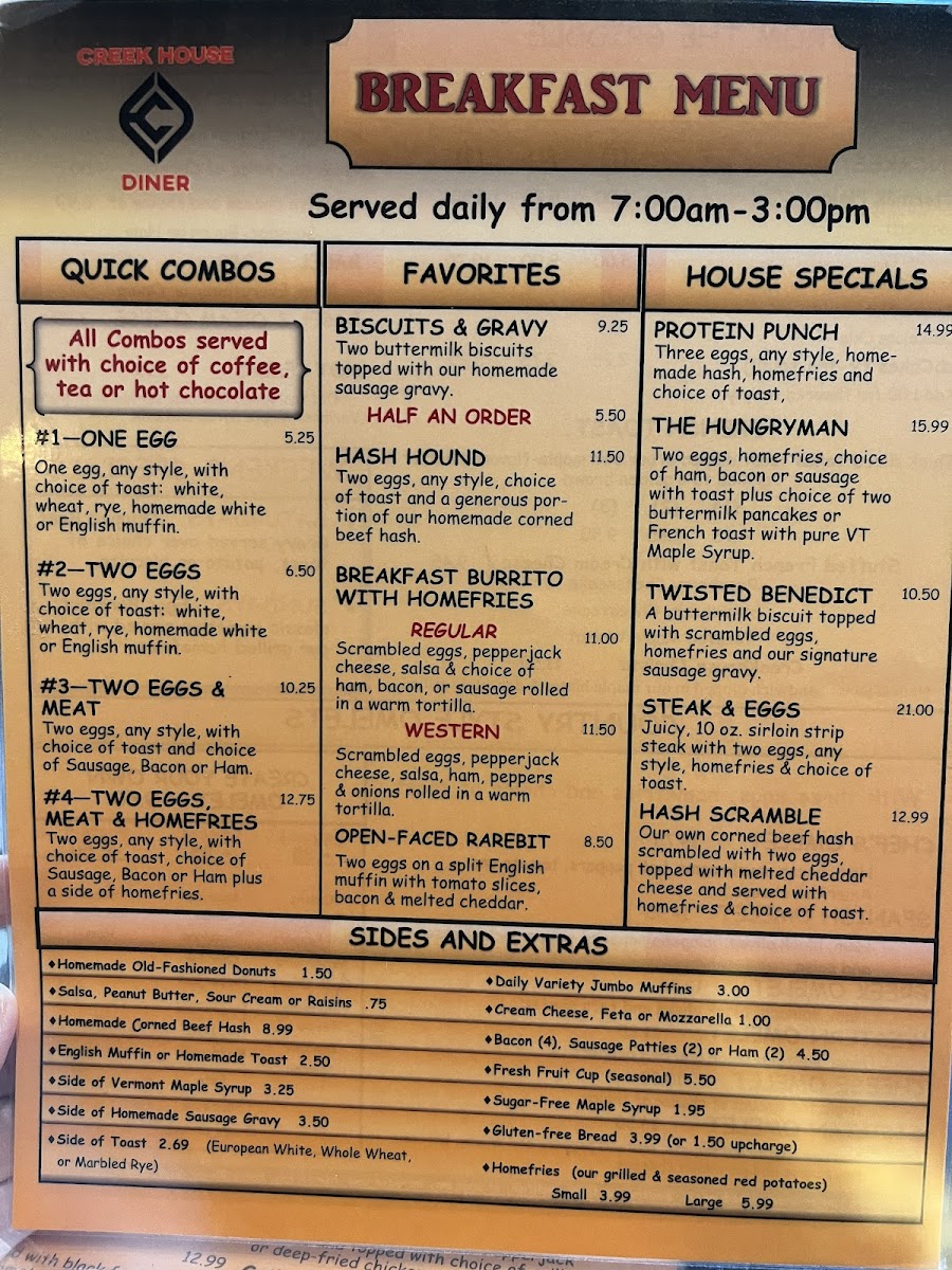 Creek House Diner Photo Menu 8