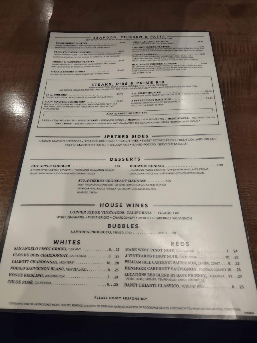 J Peters Grill & Bar - Carolina Forest Photo Menu 5