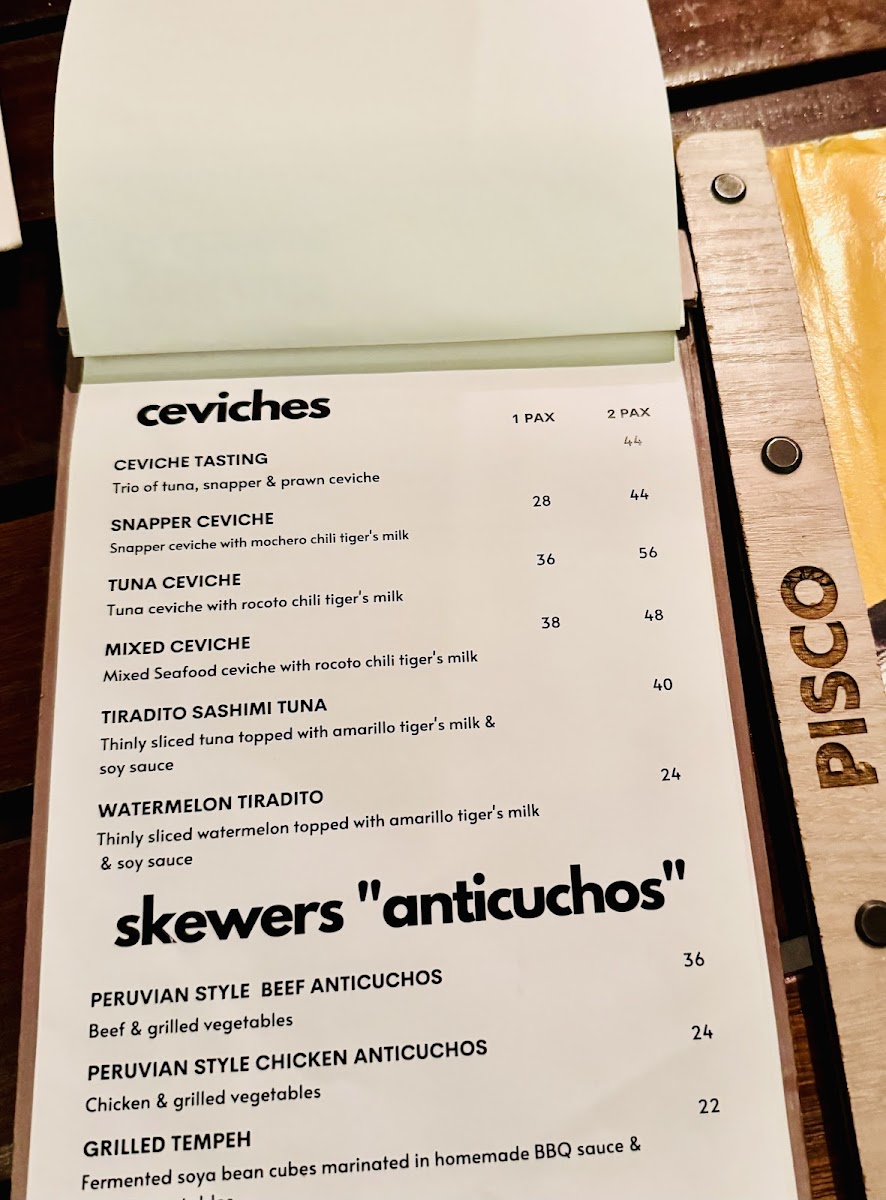 Pisco Bar Photo Menu 2