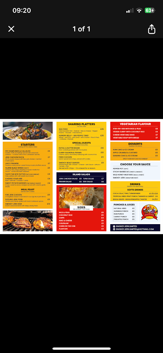 Smokey Jerk Photo Menu 1