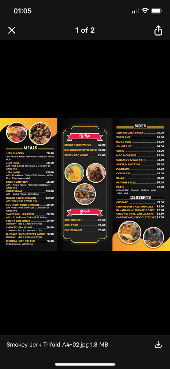 Smokey Jerk Photo Menu 2