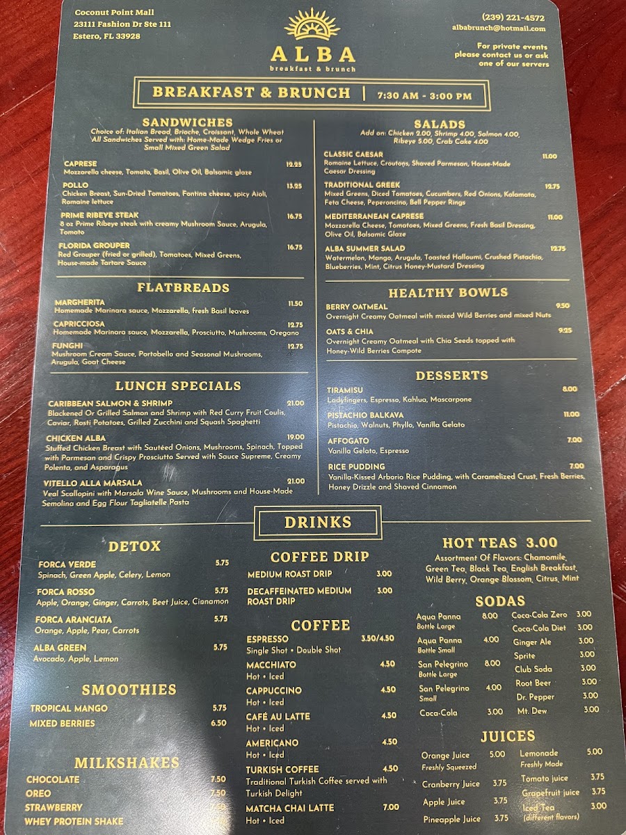 Alba breakfast & brunch Photo Menu 2
