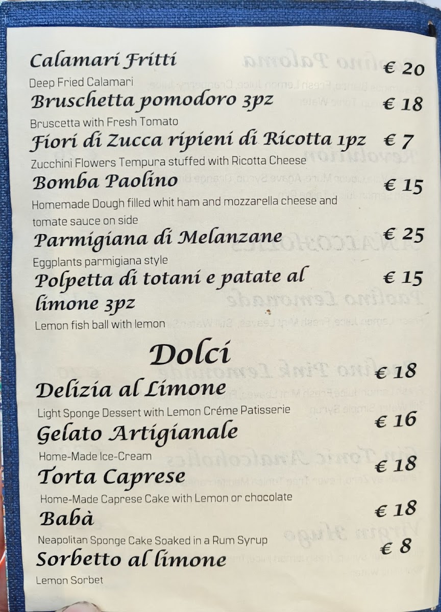 Da Paolino Photo Menu 1