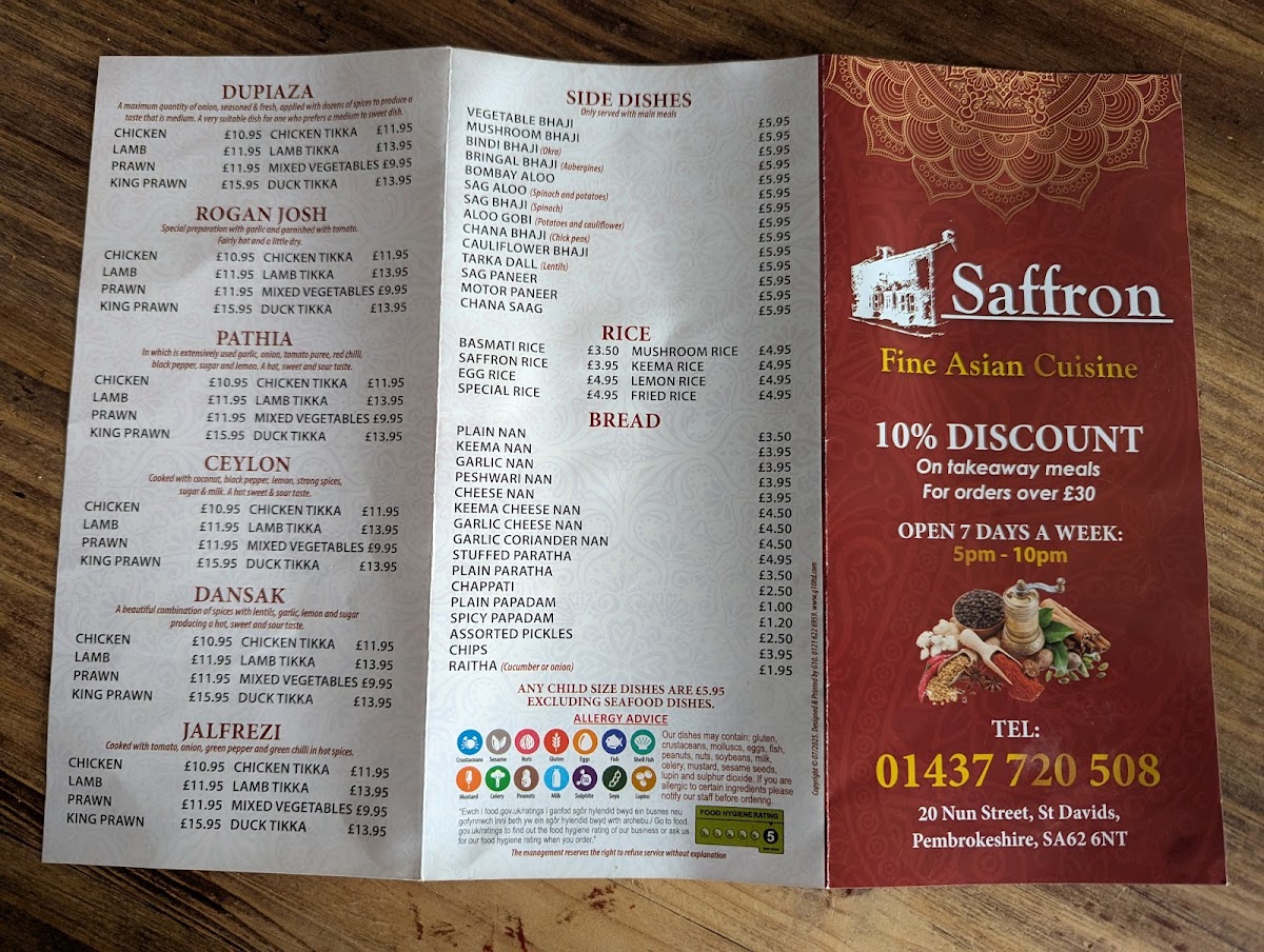 SAFFRON Fine Asian cuisine Photo Menu 1