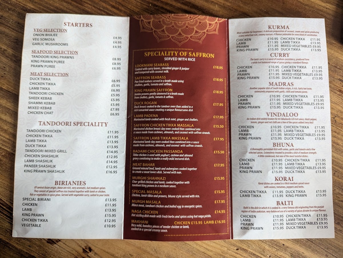 SAFFRON Fine Asian cuisine Photo Menu 2